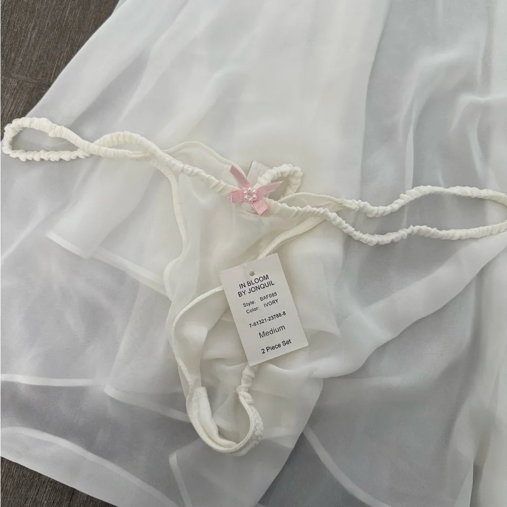 NWT In Bloom by Jonquil Chic Cream Lace Chemise Set - Picture 4 of 5